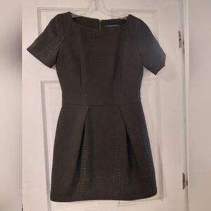 French Connection Black Crocodile Textured Dress